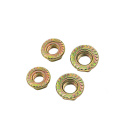 M6 Yellow zinc colorful zin-plated hex flange nut with serrated carbon steel Grade 4 grade 8 grade6